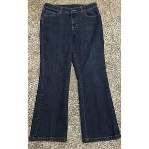 LL Bean Jeans Womens 10 Petite Favorite Fit Dark Wash Bootcut Stretch Denim